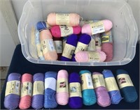 Large Lot of Yarn & Tote
