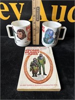 Vintage Planet of the Apes Plastic Mugs & Book