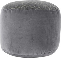 Decor Therapy Velvet Pouf, Grey