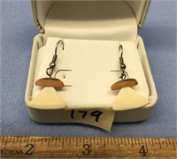 Pair of adorable ulu dangle earrings, made of whit
