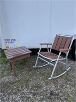 Vintage Wood Rocking Lawn Chair