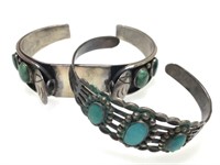 NA Silver & Turquoise Cuff & Watch Band 53.6g TW