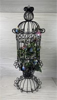 LARGE METAL BIRD CAGE HOME DEC 32" TALL