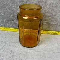Vintage L.E. Smith Amber Glass Canister no lid