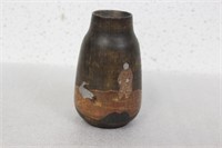 A Vintage Japanese Inlaid Wood Bottle