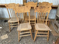 5 matching dining room chairs - 2 bottoms are