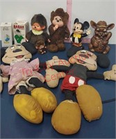 Vintage Mickey & Minnie stuffed, Peter Rabbit &
