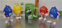 M & M's mug and candy container figures