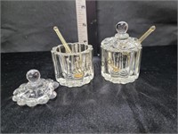 Heisey Glass Mustard Pots & Spoons