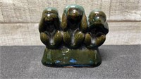 Blue Mountain Pottery 3 Monkeys 3.5"