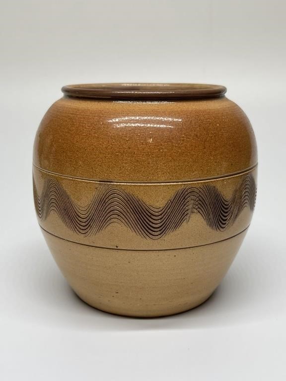 Vintage Beige Pottery Vase