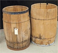 Pair Vintage Primitive Nail Barrels
