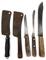 OLD MEAT CLEAVERS & KNIVES