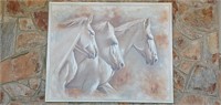 Beautiful horse painting on canvas with double