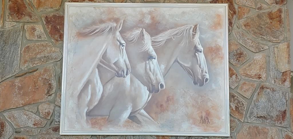 Beautiful horse painting on canvas with double