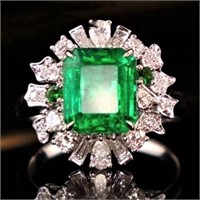 3.3ct Natural Emerald 18Kt Gold Ring