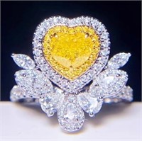 1.2ct Natural Yellow Diamond 18Kt Gold Ring