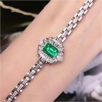 2ct Natural Emerald 18Kt Gold Bracelet