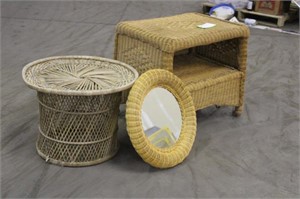 Wicker Stand & Side Table Approx