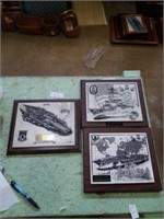 Group of 3 ship plaques