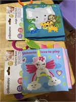 1 jungle friends book , 1 unicorn book