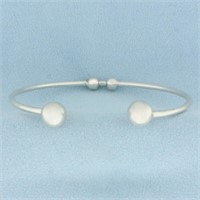 Ball Bead Bangle Bracelet in Sterling Silver