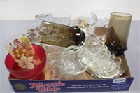 34 ASSORTED GLASSES AND DISHES- MOST VINTAGE