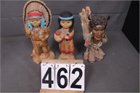 3 American Indian Figurines