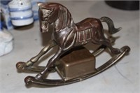 BRASS ROCKING HORSE MUSIC BOX