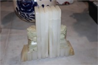 PAIR OF HEAVY MARBLE BOOKENDS
