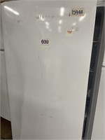 Upright freezer with door off hinges