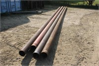 (4) Approx 32FT 6" x 6 5/8" OD Steel Pipe - Unused