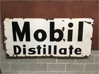 Mobil Distillate Enamel Sign
