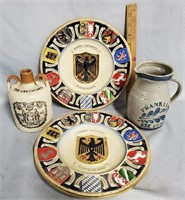 Stoneware Pottery Lot: German Plates & More