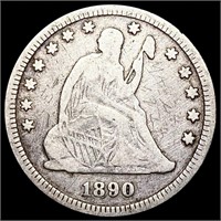 1890 Seated Liberty Quarter NICELY CIRCULATED