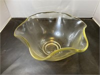 Vintage Yellow Crystal Fruit Bowl