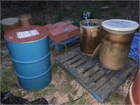 THREE DRUMS FULL OF PVC WELL POINTS