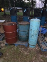 LOT OF STEEL DRUMS, WATER TANK AND MISC. TANKS