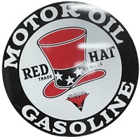 RED HAT MOTOR OIL GASOLINE BAKED ENAMEL