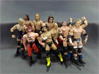 (10) Mattel Wrestling Figurines one with Broken