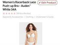 Auden women's 34A bra MSRP 18