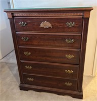 Queen Anne Style Chest of Drawers, Glass Top