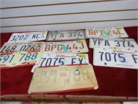 (10)Illinois automotive License Plates.