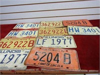 (10)Illinois automotive License Plates.