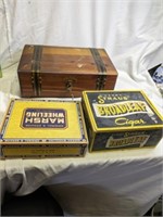 Vintage Boxes, Cedar Box w/ Lock, Marsh Wheeling