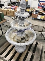 3-tier plastic molded water fountain, 50" tall,