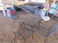 30" wrought iron table and 4 chairs