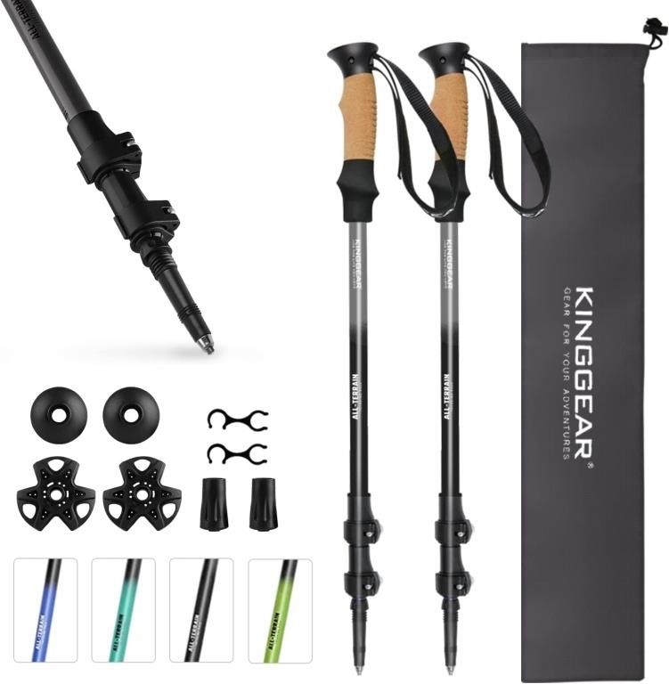 KINGGEAR Hiking Poles  Adjustable  Aluminum