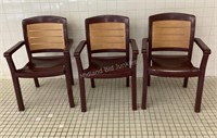 Three Plastic Deck Chairs
