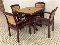 Plastic Table & 4 Chairs